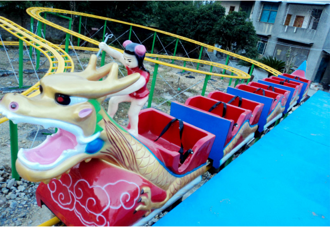 Dragon slide thrill roller coaster ride
