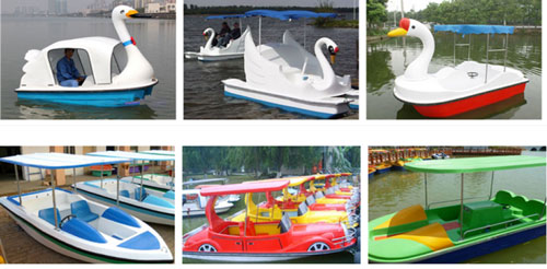 Varies of paddle boats for park pools